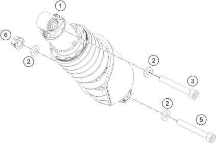 Sprängskiss: Shock Absorber – KTM 250 Duke, white 2019