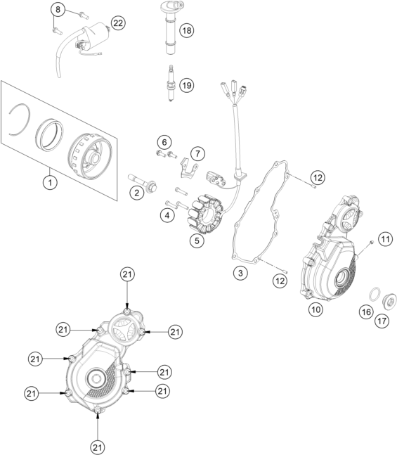 Sprängskiss: Ignition System – KTM 250 XC-F 2026