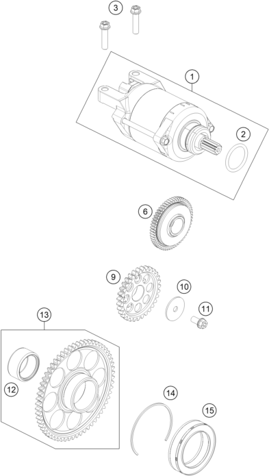 Sprängskiss: Electric Starter – KTM 250 XC-F 2026
