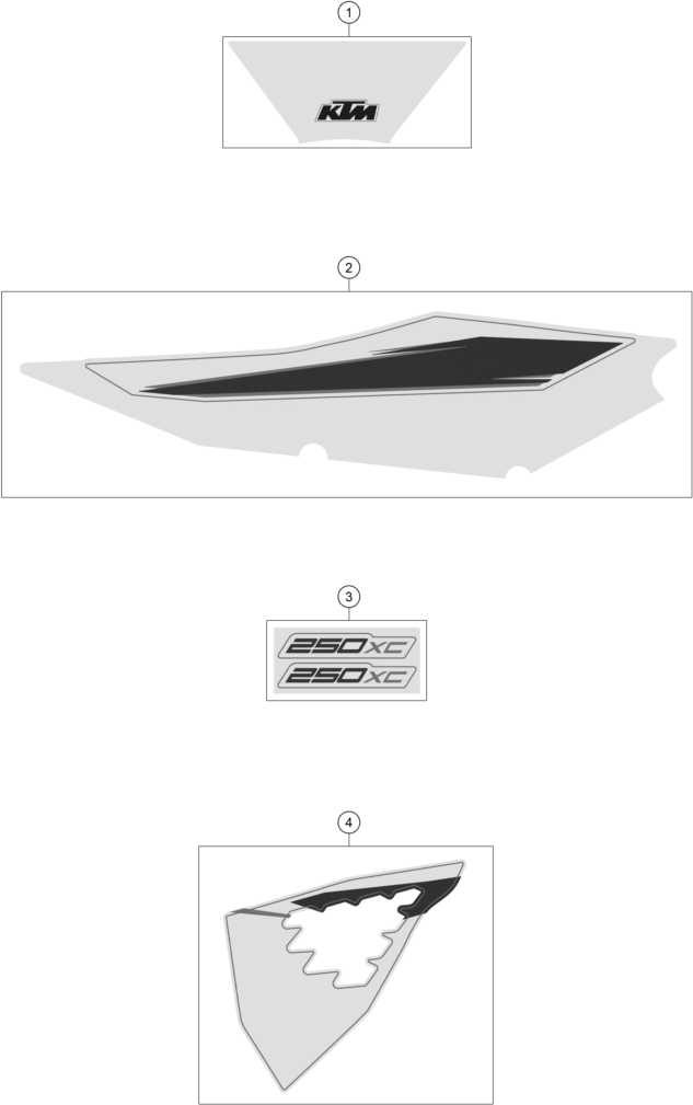 Sprängskiss: Decal – KTM 250 XC TPI 2022
