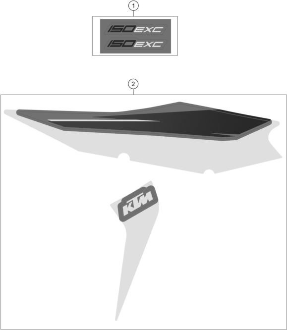 Sprängskiss: Decal – KTM 150 EXC TPI 2022