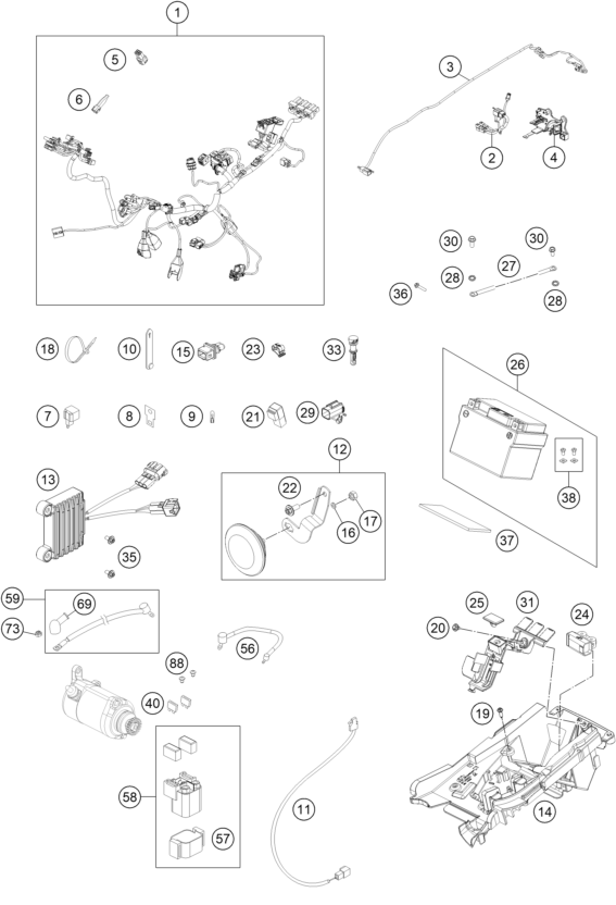 Sprängskiss: Wiring Harness – KTM 150 EXC 2023