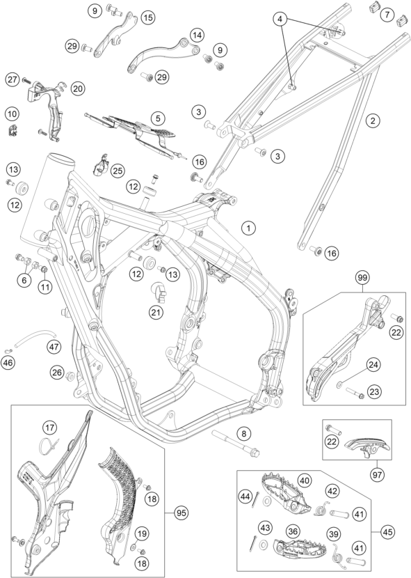 Sprängskiss: Frame – KTM 300 EXC SIX DAYS TPI 2022