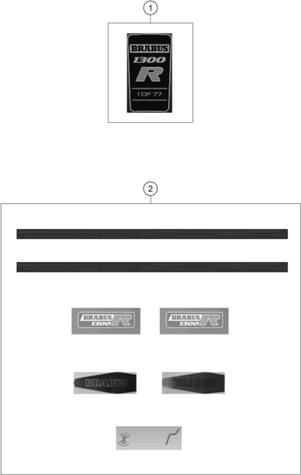 Sprängskiss: Decal – KTM BRABUS 1300 R, black 2022