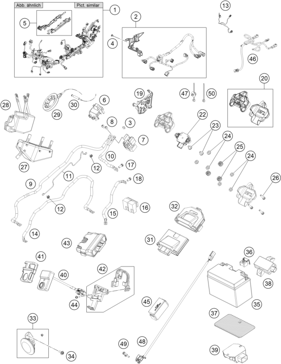 Sprängskiss: Wiring Harness – KTM 1290 SUPER DUKE R EVO, black 2022