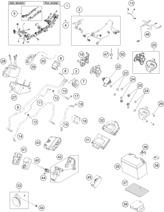 Sprängskiss: Wiring Harness – KTM 1290 SUPER DUKE R EVO, black 2022
