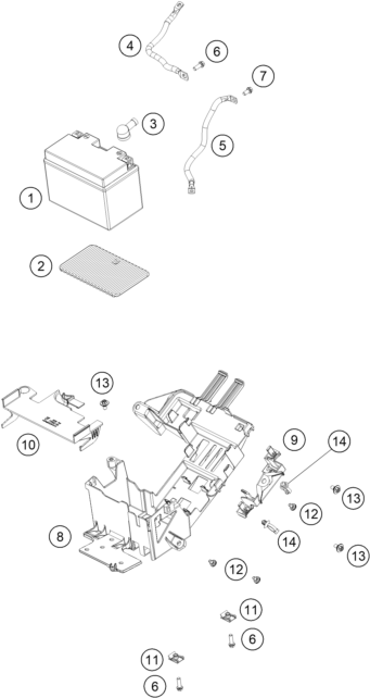 Sprängskiss: Battery – KTM BRABUS 1300 R, black 2022