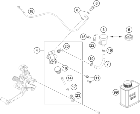 Sprängskiss: Rear Brake Control – KTM BRABUS 1300 R, black 2022