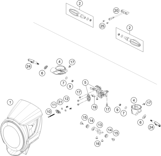Sprängskiss: Lighting System – KTM BRABUS 1300 R, black 2022