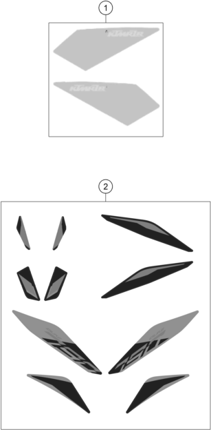 Sprängskiss: Decal – KTM 790 DUKE, grey 2022