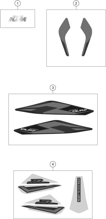 Sprängskiss: Decal – KTM 890 DUKE R 2023