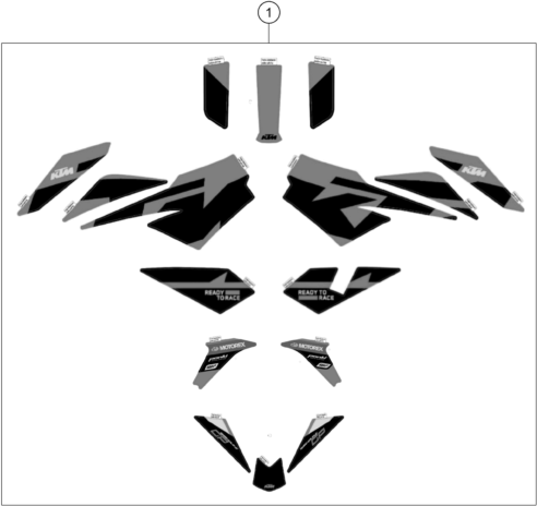 Sprängskiss: Decal – KTM 890 DUKE GP, orange 2022