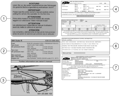 Sprängskiss: Technic Information Sticker – KTM 890 DUKE GP, orange 2022