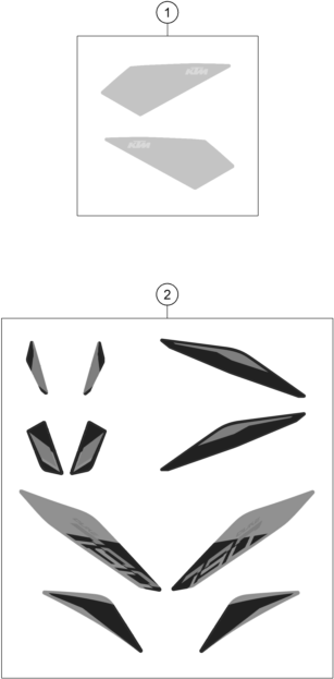 Sprängskiss: Decal – KTM 790 DUKE, grey - D.D. 2024