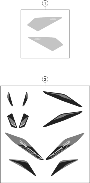 Sprängskiss: Decal – KTM 790 DUKE, orange 2023