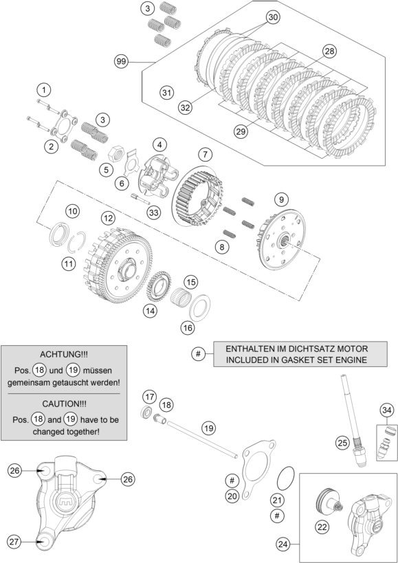 Sprängskiss: Clutch – KTM 690 SMC R 2022
