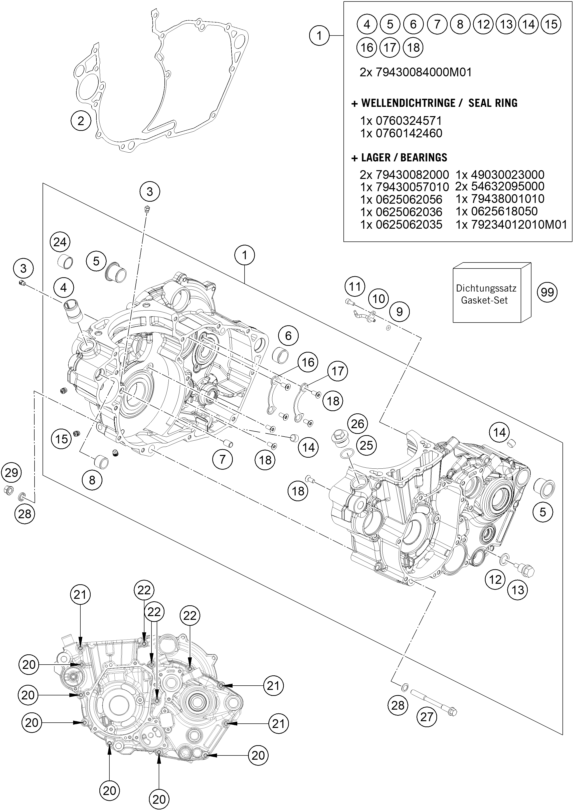 Sprängskiss: Engine Case – KTM KTM 450 RALLY REPLICA 2023