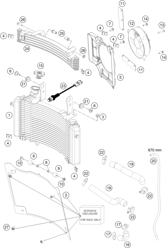 Sprängskiss: Cooling System – KTM KTM 450 RALLY REPLICA 2023