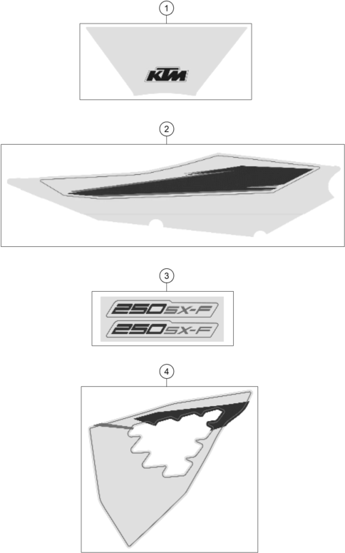 Sprängskiss: Decal – KTM 250 SX-F 2022