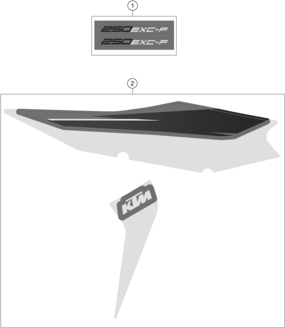 Sprängskiss: Decal – KTM 250 EXC-F 2022