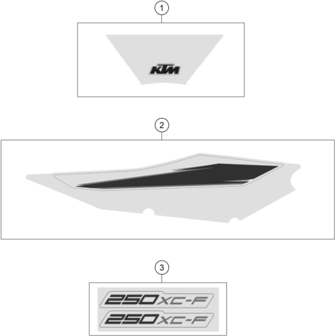 Sprängskiss: Decal – KTM 250 XC-F 2022