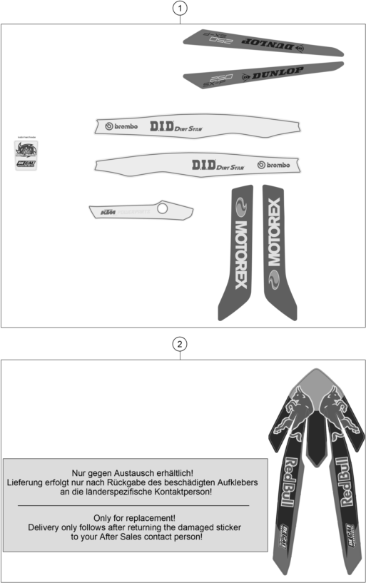 Sprängskiss: Decal – KTM 250 SX-F FACTORY EDITION 2022