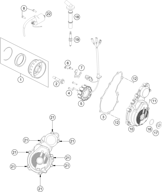 Sprängskiss: Ignition System – KTM 250 SX-F 2022