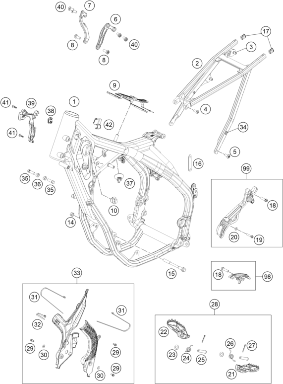 Sprängskiss: Frame – KTM 350 EXC-F SIX DAYS 2022