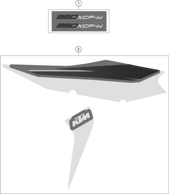 Sprängskiss: Decal – KTM 350 XCF-W 2022