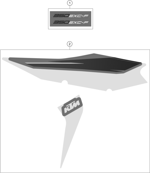 Sprängskiss: Decal – KTM 350 EXC-F CKD 2022