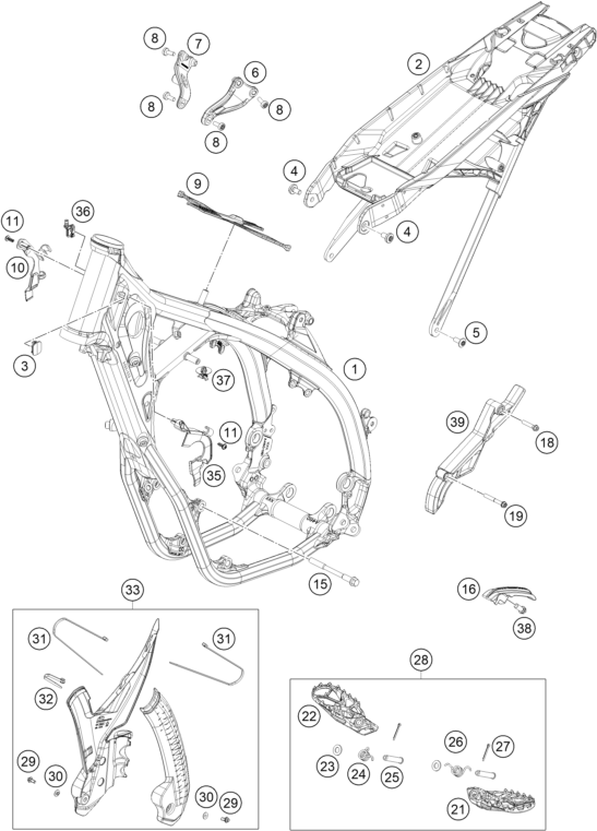 Sprängskiss: Frame – KTM 450 SMR 2023