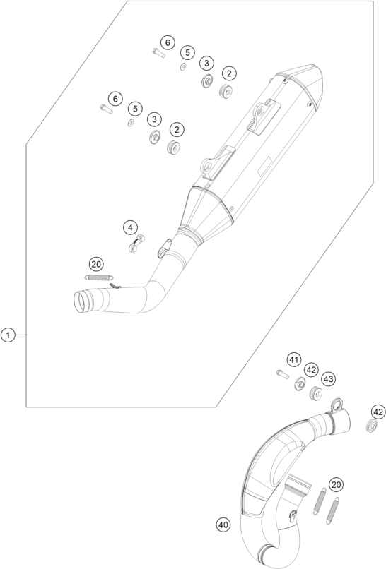 Sprängskiss: Exhaust System – KTM 450 SX-F FACTORY EDITION 2022