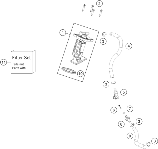 Sprängskiss: Fuel Pump – KTM 300 XC-W 2026