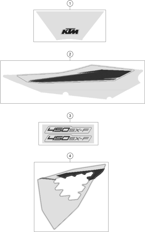 Sprängskiss: Decal – KTM 450 SX-F 2022