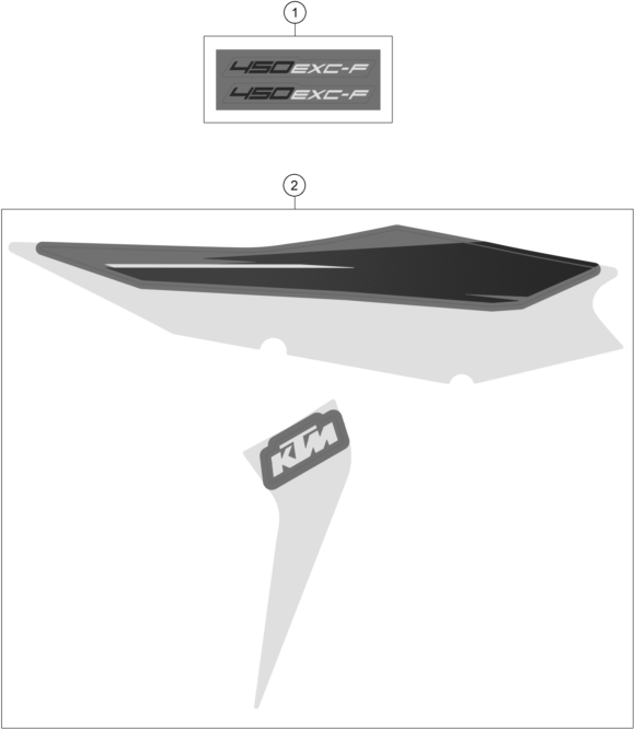 Sprängskiss: Decal – KTM 450 EXC-F 2022