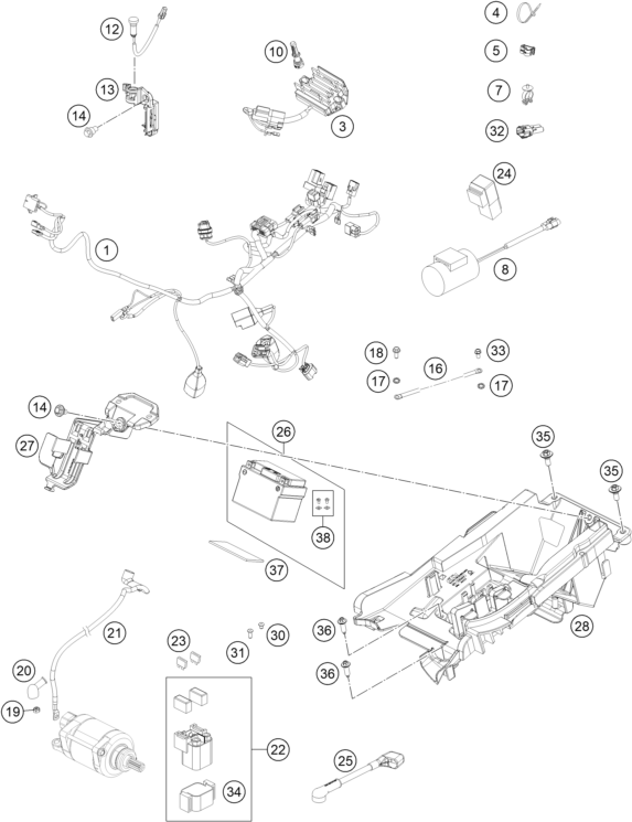 Sprängskiss: Wiring Harness – KTM 450 SX-F 2022