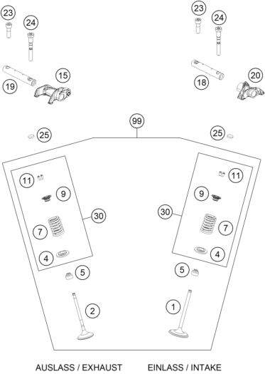 Sprängskiss: Valve Drive – KTM 450 SMR 2026