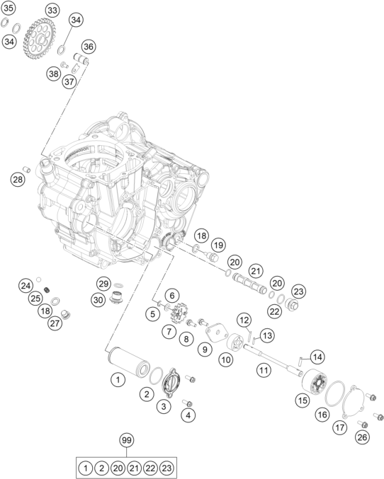 Sprängskiss: Lubricating System – KTM 450 SMR 2026