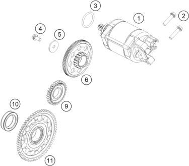Sprängskiss: Electric Starter – KTM 450 SMR 2026