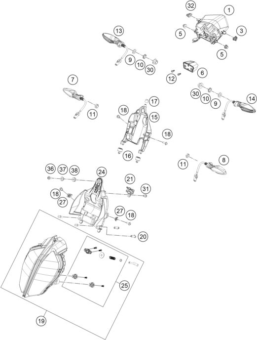 Sprängskiss: Lighting System – KTM 250 DUKE, silver - B.D. LS 2022