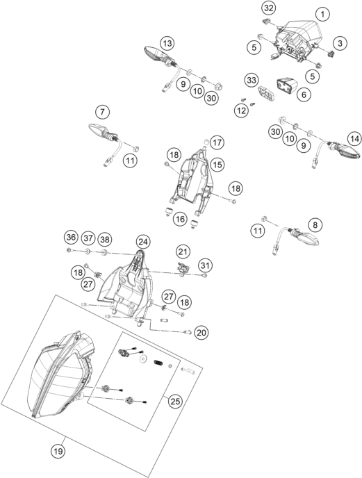 Sprängskiss: Lighting System – KTM 250 DUKE, silver 2022