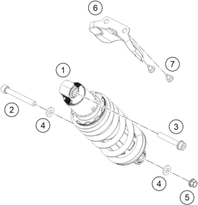 Sprängskiss: Shock Absorber – KTM RC 200, black ABS - B.D. 2022