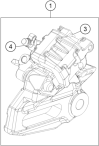 Sprängskiss: Rear Brake Caliper – KTM RC 125, white - B.D. 2023