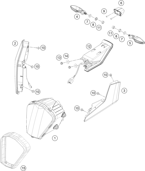 Sprängskiss: Lighting System – KTM RC 125, white - B.D. 2023