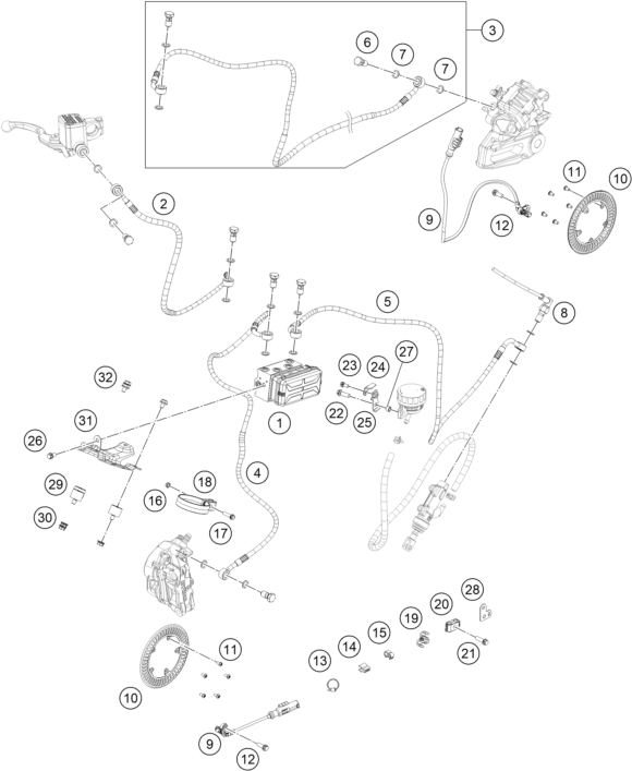Sprängskiss: Abs – KTM RC 200, black ABS - B.D. 2022