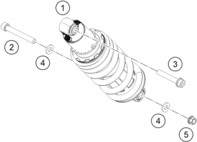 Sprängskiss: Shock Absorber – KTM RC 125, white - B.D. 2023