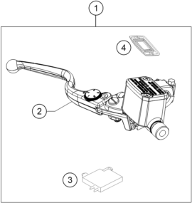 Sprängskiss: Front Brake Control – KTM RC 125, white - B.D. 2023