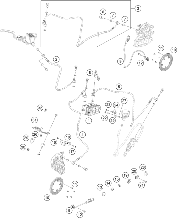 Sprängskiss: Abs – KTM RC 390, orange - B.D. 2022