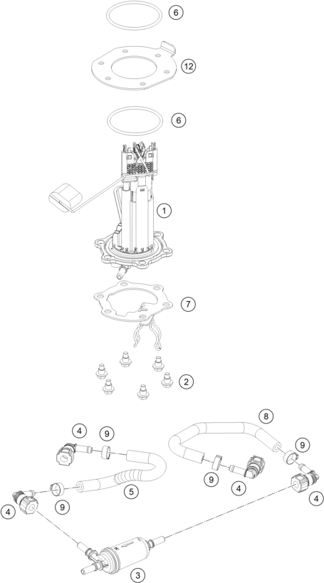 Sprängskiss: Fuel Pump – KTM 390 ADVENTURE, white - CKD