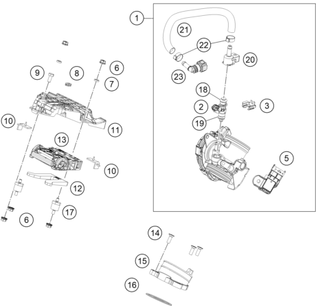 Sprängskiss: Throttle Body – KTM 390 ADVENTURE, white - CKD